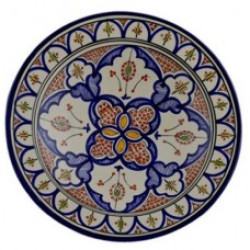 Home Moroccan Handmade Ceramic Plate for Serving, Wall Hanging, Exquisite Colors & Decorative Purposes. 14 inches in Diameter