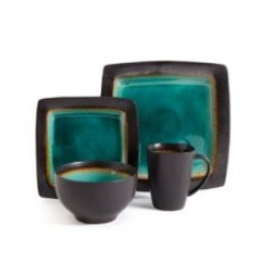 Home Ocean Paradise 16-Piece Dinnerware Set, Jade Color